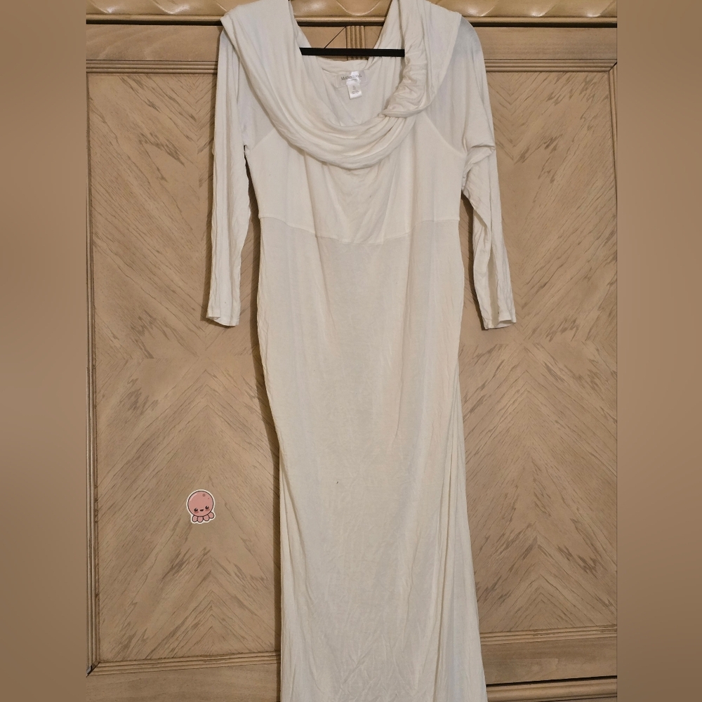 Motherhood Maternity Off the Shoulder Long Sleeve Maternity Maxi Gown. WHITE. XL - Picture 10 of 14